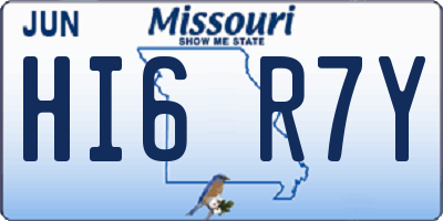 MO license plate HI6R7Y