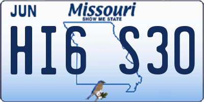 MO license plate HI6S3O