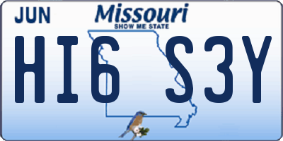 MO license plate HI6S3Y