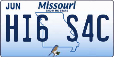 MO license plate HI6S4C