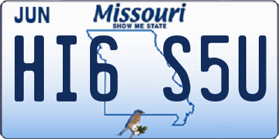 MO license plate HI6S5U