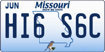MO license plate HI6S6C