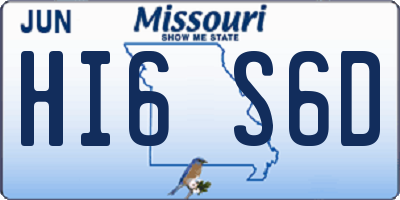 MO license plate HI6S6D