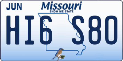 MO license plate HI6S8O