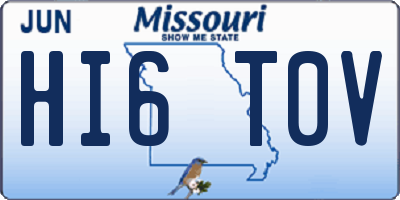 MO license plate HI6T0V