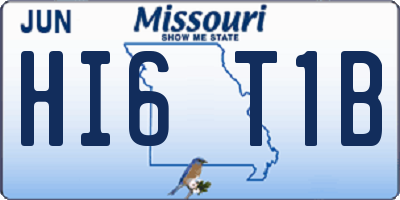 MO license plate HI6T1B