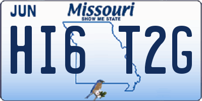 MO license plate HI6T2G