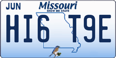 MO license plate HI6T9E