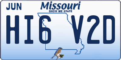 MO license plate HI6V2D