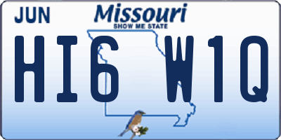 MO license plate HI6W1Q