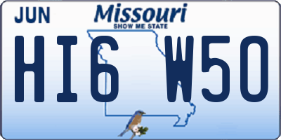 MO license plate HI6W5O