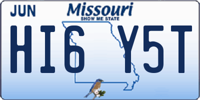 MO license plate HI6Y5T