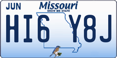 MO license plate HI6Y8J