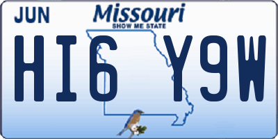 MO license plate HI6Y9W