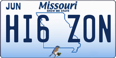 MO license plate HI6Z0N