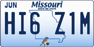 MO license plate HI6Z1M