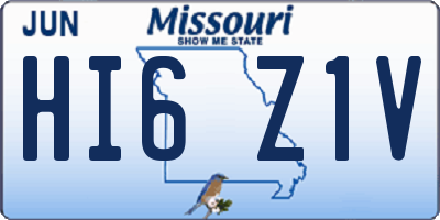 MO license plate HI6Z1V