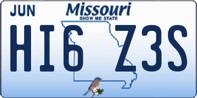 MO license plate HI6Z3S