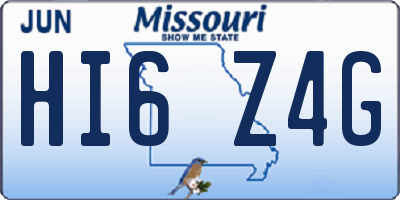 MO license plate HI6Z4G