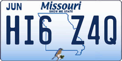 MO license plate HI6Z4Q