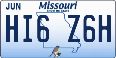 MO license plate HI6Z6H