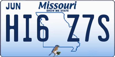 MO license plate HI6Z7S