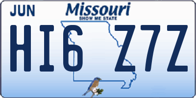 MO license plate HI6Z7Z