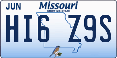 MO license plate HI6Z9S