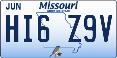 MO license plate HI6Z9V
