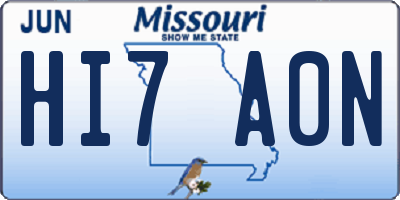 MO license plate HI7A0N