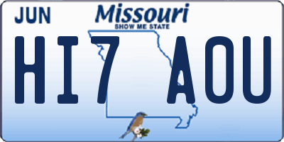 MO license plate HI7A0U