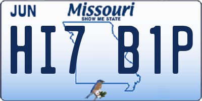 MO license plate HI7B1P