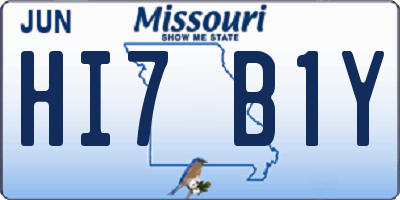 MO license plate HI7B1Y