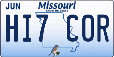 MO license plate HI7C0R