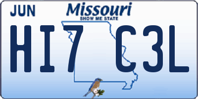 MO license plate HI7C3L