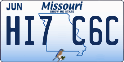 MO license plate HI7C6C