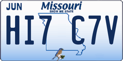 MO license plate HI7C7V