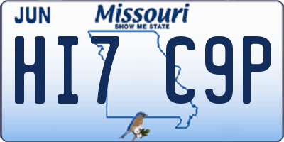 MO license plate HI7C9P