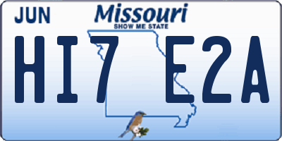 MO license plate HI7E2A