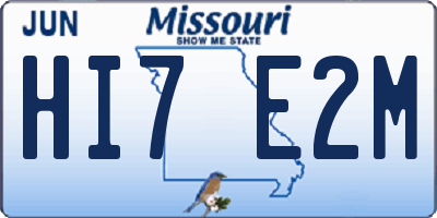 MO license plate HI7E2M
