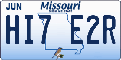 MO license plate HI7E2R