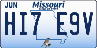MO license plate HI7E9V