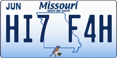 MO license plate HI7F4H