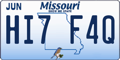 MO license plate HI7F4Q