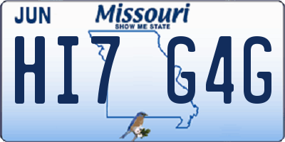 MO license plate HI7G4G