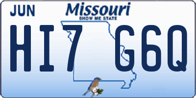MO license plate HI7G6Q