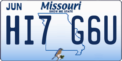 MO license plate HI7G6U