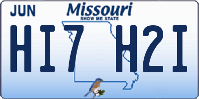 MO license plate HI7H2I