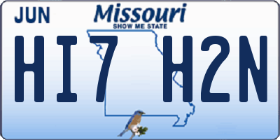 MO license plate HI7H2N