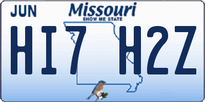 MO license plate HI7H2Z